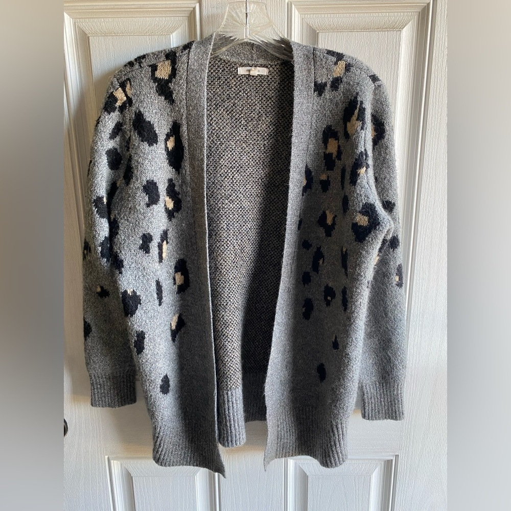 Grey Leopard Cardigan